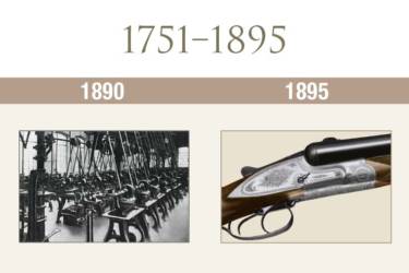 1890: Durch die heranwachsende bürgerliche Generation der Hochwildjäger entsteht eine hohe Nachfrage nach hochwertigen Jagdgewehren. J. P. Sauer & Sohn reagiert und stellt den umfangreichen Maschinenpark von Militärwaffenproduktion auf die Jagdwaffenfertigung um. Eisenbahn und Dampfschiff eröffnen den Gewehrfabrikanten die Märkte auf allen Erdteilen. 1895: JJ. P. Sauer & Sohn befindet sich weiterhin auf Wachstumskurs und ist Innovationstreiber im Bereich der Jagdwaffen: Der erste SAUER Selbstspanner-Drilling mit separatem Spannhebel für das Kugelschloss kommt auf den Markt.
