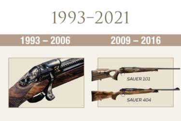 1993 entsteht die Repetierbüchse Sauer 202, die bis heute Maßstäbe in Präzision und Design setzt. 2006: Mit der Selbstladebüchse SAUER 303 kommt erstmals eine halbautomatische Büchse mit der Eleganz eines klassischen Repetierers auf den Markt. 2009 zieht die J. P. Sauer & Sohn von Eckernförde nach Isny im Allgäu um. Mit Einführung der S 101 wird 2012 die Erfolgsgeschichte der klassischen Repetierbüchsen nicht modularer Art fortgeführt. 2015 kommt die S 404 als verbessertes Nachfolgemodell der legendären S 202 auf den Markt. Das bewährte modulare System wurde perfektioniert und um entscheidende Details erweitert. 2016 Mit der S 100 präsentiert J. P. Sauer & Sohn eine nicht modulare Repetierbüchse, die in puncto Design, Qualität und Präzision über alle Premiumeigenschaften eines SAUER Jagdgewehres verfügt. 2016 In Zusammenarbeit mit Fausti werden die SAUER Bockdoppelflinten Apollon und Artemis (als reine Damenflinte) entwickelt.