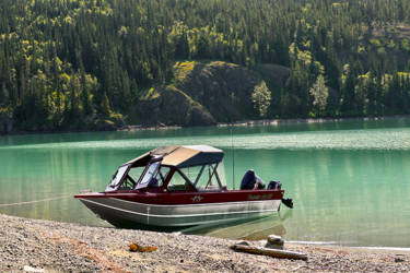Boat in Atlin, Canada