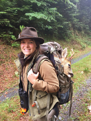 Anne Marder mit Rucksack