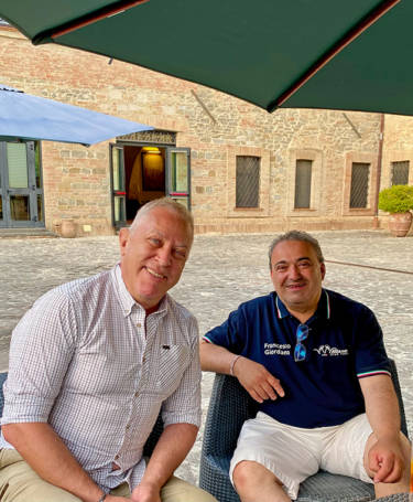 Geschäftführer Blaser Italien Peter Unterholzner im Gespräch mit Francesco Giordano 